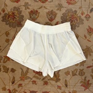 Lululemon White Shake It Out Medium Shorts
